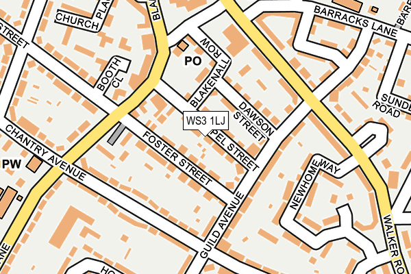 WS3 1LJ map - OS OpenMap – Local (Ordnance Survey)