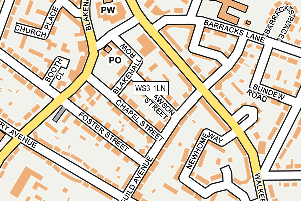 WS3 1LN map - OS OpenMap – Local (Ordnance Survey)
