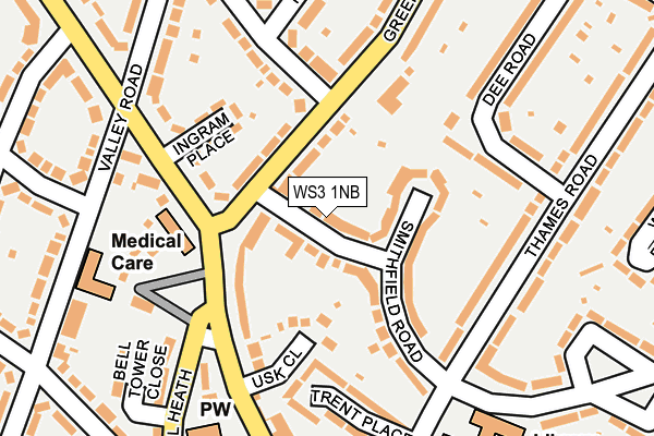 WS3 1NB map - OS OpenMap – Local (Ordnance Survey)