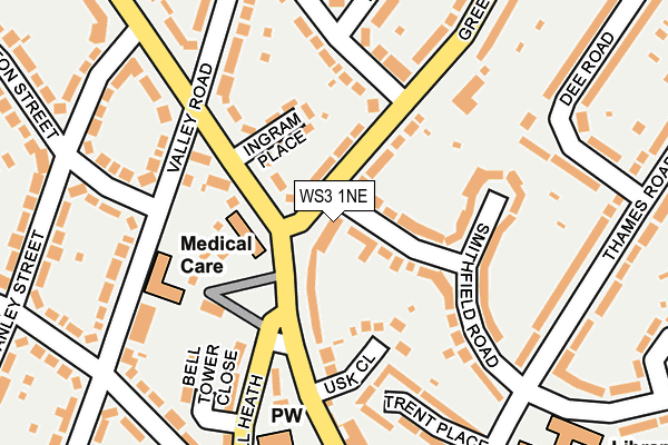 WS3 1NE map - OS OpenMap – Local (Ordnance Survey)