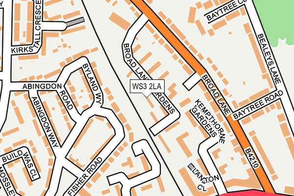 WS3 2LA map - OS OpenMap – Local (Ordnance Survey)