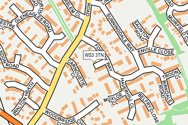 WS3 3TN map - OS OpenMap – Local (Ordnance Survey)