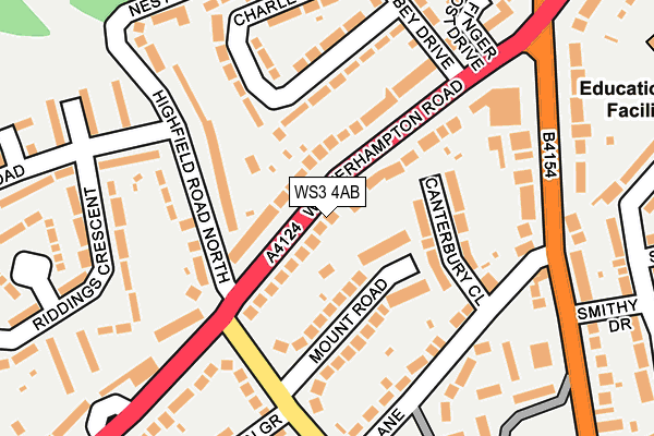 WS3 4AB map - OS OpenMap – Local (Ordnance Survey)