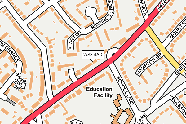 WS3 4AD map - OS OpenMap – Local (Ordnance Survey)