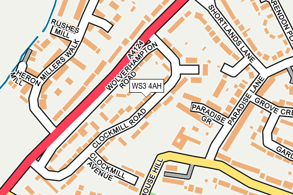 WS3 4AH map - OS OpenMap – Local (Ordnance Survey)