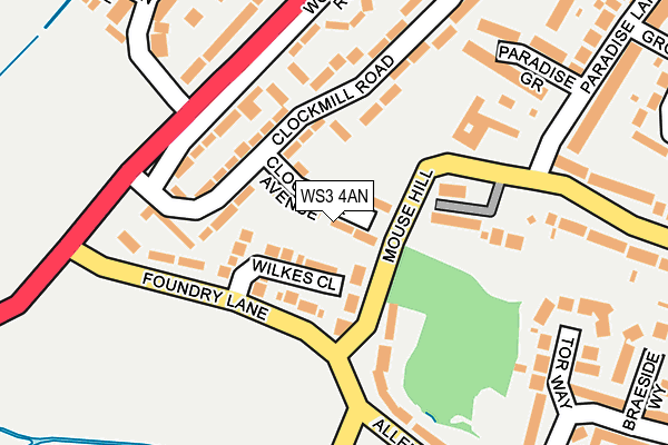 WS3 4AN map - OS OpenMap – Local (Ordnance Survey)