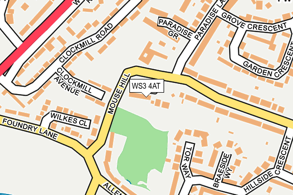 WS3 4AT map - OS OpenMap – Local (Ordnance Survey)