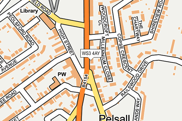 WS3 4AY map - OS OpenMap – Local (Ordnance Survey)