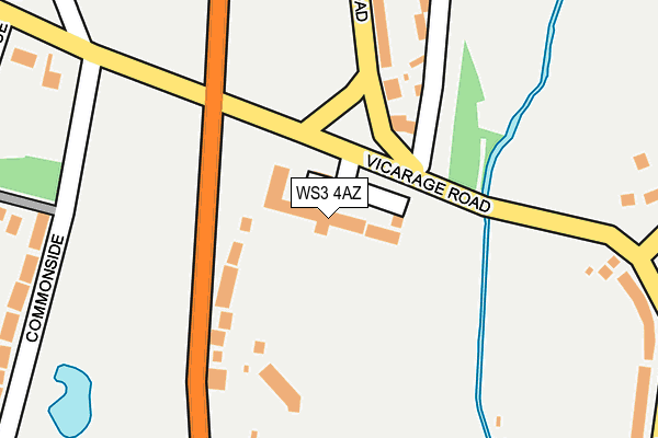 WS3 4AZ map - OS OpenMap – Local (Ordnance Survey)