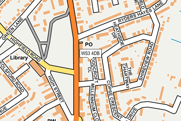 WS3 4DB map - OS OpenMap – Local (Ordnance Survey)