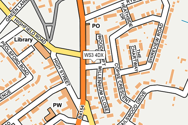 WS3 4DX map - OS OpenMap – Local (Ordnance Survey)