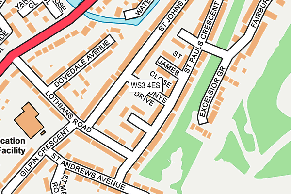 WS3 4ES map - OS OpenMap – Local (Ordnance Survey)