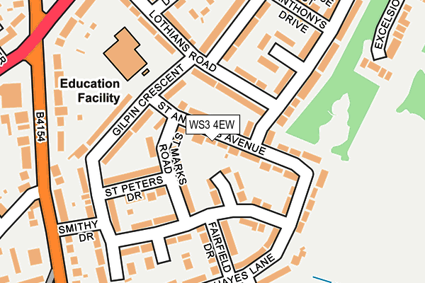 WS3 4EW map - OS OpenMap – Local (Ordnance Survey)