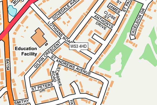 WS3 4HD map - OS OpenMap – Local (Ordnance Survey)
