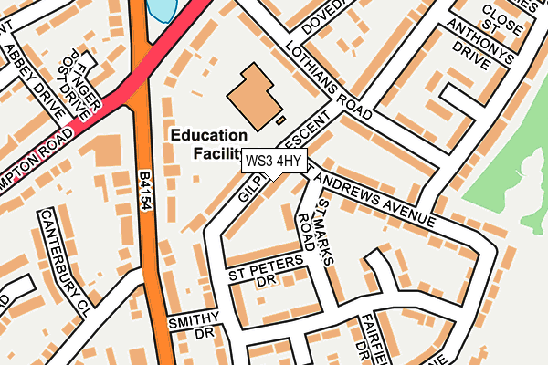 WS3 4HY map - OS OpenMap – Local (Ordnance Survey)