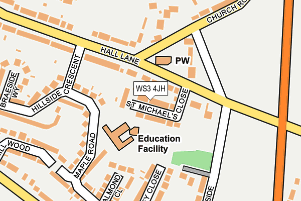 WS3 4JH map - OS OpenMap – Local (Ordnance Survey)