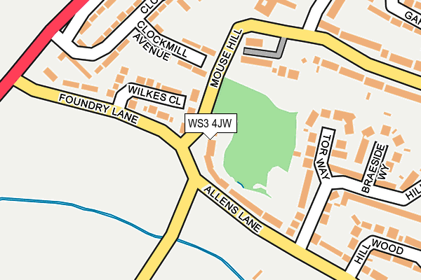 WS3 4JW map - OS OpenMap – Local (Ordnance Survey)