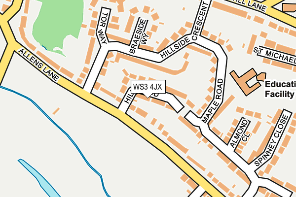 WS3 4JX map - OS OpenMap – Local (Ordnance Survey)