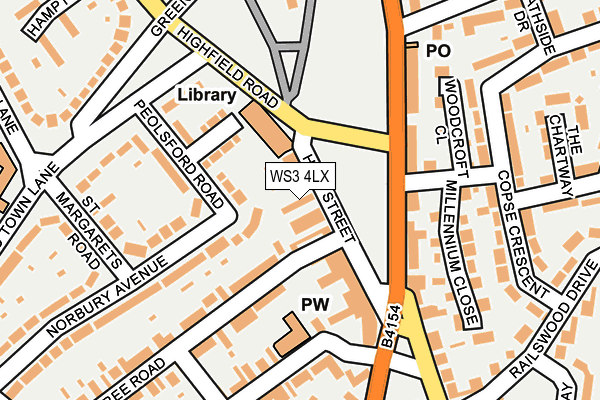 WS3 4LX map - OS OpenMap – Local (Ordnance Survey)