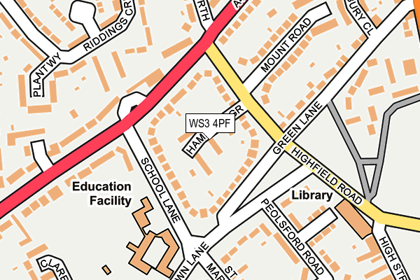 WS3 4PF map - OS OpenMap – Local (Ordnance Survey)