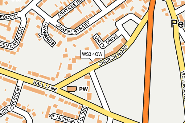 WS3 4QW map - OS OpenMap – Local (Ordnance Survey)