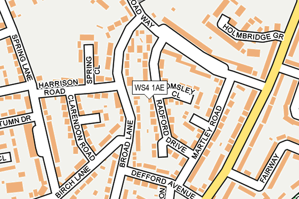 WS4 1AE map - OS OpenMap – Local (Ordnance Survey)