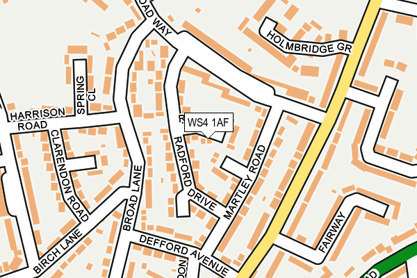 WS4 1AF map - OS OpenMap – Local (Ordnance Survey)