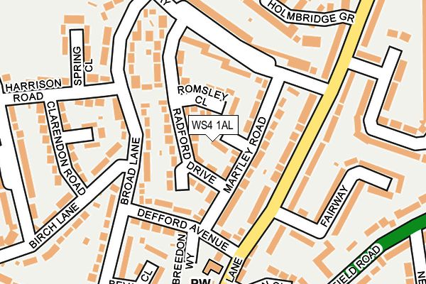 WS4 1AL map - OS OpenMap – Local (Ordnance Survey)