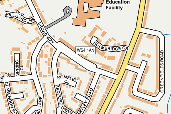 WS4 1AN map - OS OpenMap – Local (Ordnance Survey)