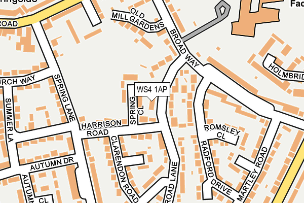 WS4 1AP map - OS OpenMap – Local (Ordnance Survey)