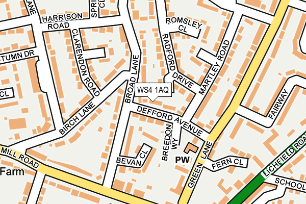 WS4 1AQ map - OS OpenMap – Local (Ordnance Survey)