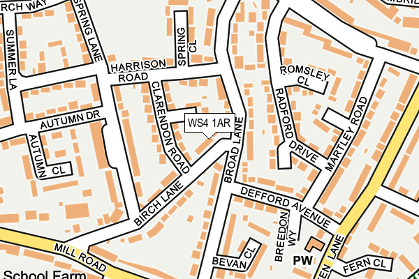 WS4 1AR map - OS OpenMap – Local (Ordnance Survey)