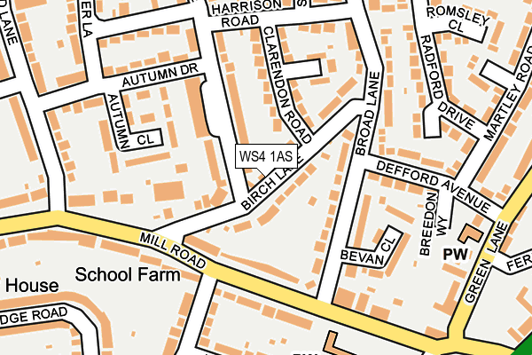WS4 1AS map - OS OpenMap – Local (Ordnance Survey)