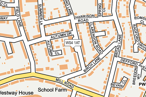 WS4 1AT map - OS OpenMap – Local (Ordnance Survey)
