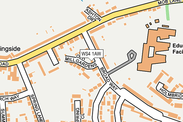 WS4 1AW map - OS OpenMap – Local (Ordnance Survey)
