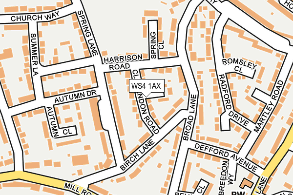 WS4 1AX map - OS OpenMap – Local (Ordnance Survey)