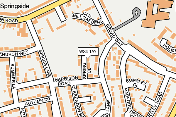 WS4 1AY map - OS OpenMap – Local (Ordnance Survey)