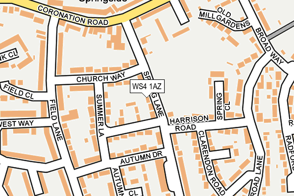 WS4 1AZ map - OS OpenMap – Local (Ordnance Survey)