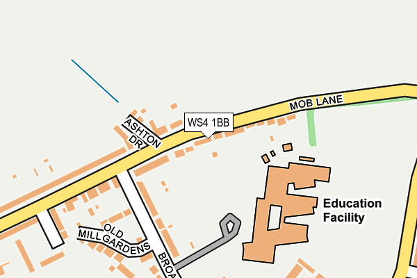 WS4 1BB map - OS OpenMap – Local (Ordnance Survey)