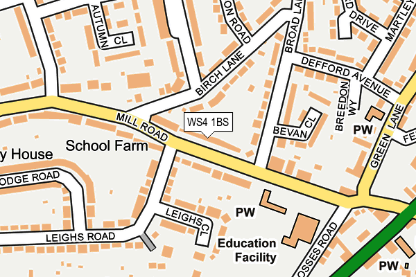 WS4 1BS map - OS OpenMap – Local (Ordnance Survey)