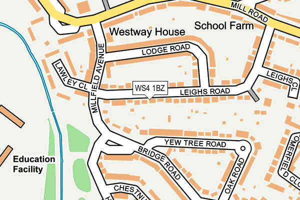 WS4 1BZ map - OS OpenMap – Local (Ordnance Survey)