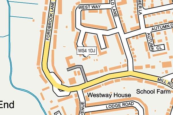 WS4 1DJ map - OS OpenMap – Local (Ordnance Survey)
