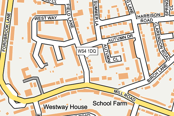 WS4 1DQ map - OS OpenMap – Local (Ordnance Survey)