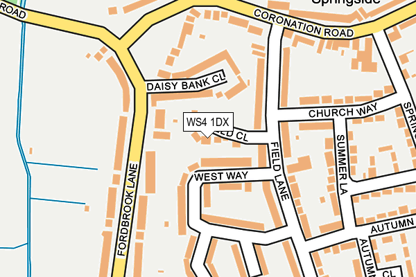 WS4 1DX map - OS OpenMap – Local (Ordnance Survey)