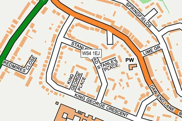 WS4 1EJ map - OS OpenMap – Local (Ordnance Survey)