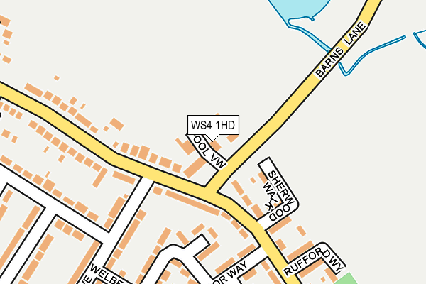 WS4 1HD map - OS OpenMap – Local (Ordnance Survey)