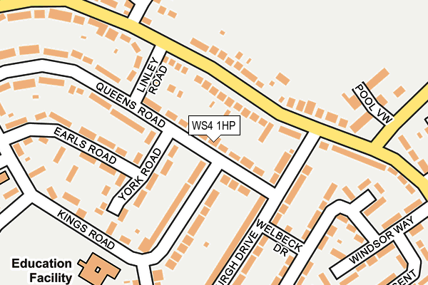 WS4 1HP map - OS OpenMap – Local (Ordnance Survey)