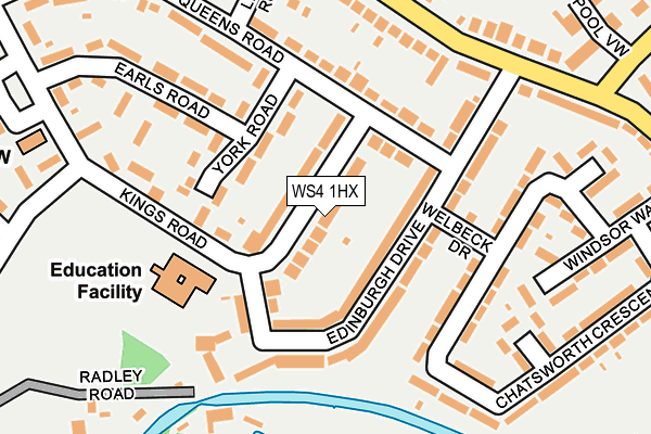WS4 1HX map - OS OpenMap – Local (Ordnance Survey)