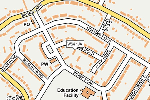 WS4 1JA map - OS OpenMap – Local (Ordnance Survey)