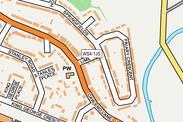 WS4 1JS map - OS OpenMap – Local (Ordnance Survey)